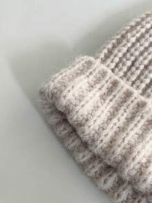 1pc Textured Solid Color Braided Knitted Knitted Hat, Unisex Warm Earflap Beanie, Bucket Hat For Autumn & Winter - Multicolor - View 4