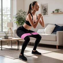 1pc Random Color Knitted Hip Resistance Band Set, Leg Strength Training Yoga Pilates Accessory, Home Fitness Equipment - A - View 2