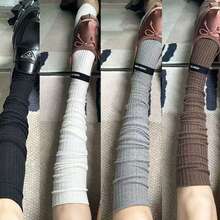 1/2/4 Pairs Multi-Color Vertical Striped Over-The-Knee Socks, Matching Long Boots Socks, JK Fashion Girl Style, Suitable For Daily Wear, Y2K Style - Multicolor - View 8