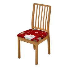 1/2/4/6pcs Christmas Print Small Square Chair Seat Covers, Elastic Removable Washable Chair Covers For Dining Room And Kitchen Chairs - Multicolor - View 23