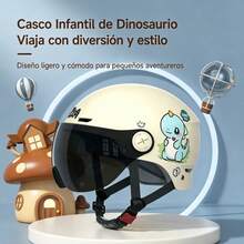 Casco infantil dinosaurio 4-16 años, protección ABS-EPS, ligero, transpirable y regulable para bicicleta y patinete - Celeste - Ver 7