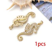 1pc 18K Gold Plated Marine Life Charms Mermaid Starfish Turtle Dolphin Shell Brass Pendants For DIY Handmade Jewelry Making Accessories - Gold - View 17