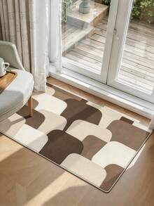 1pc Minimalist Geometric Line Print Pattern, Simple Long Runner Rug, Easy To Clean Long Runner Carpet, Suitable For Kitchen, Dining Room, Hallway, Corridor And Other Indoor Areas, All Season - Camel - View 16