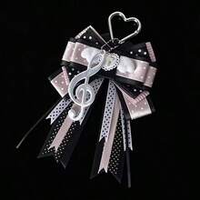 1pc Polka Dot Ribbon Multi-Layer Bow Bag Charm, Anime Cosplay Fan Support Convention Concert Mass-Produced Ita Bag Accessory, Lace Trim Heart Buckle Musical Note Pendant Wing Decor Badge Holder Handmade Landmine Style Girl Idol Support Hanging Ornament - A - View 11
