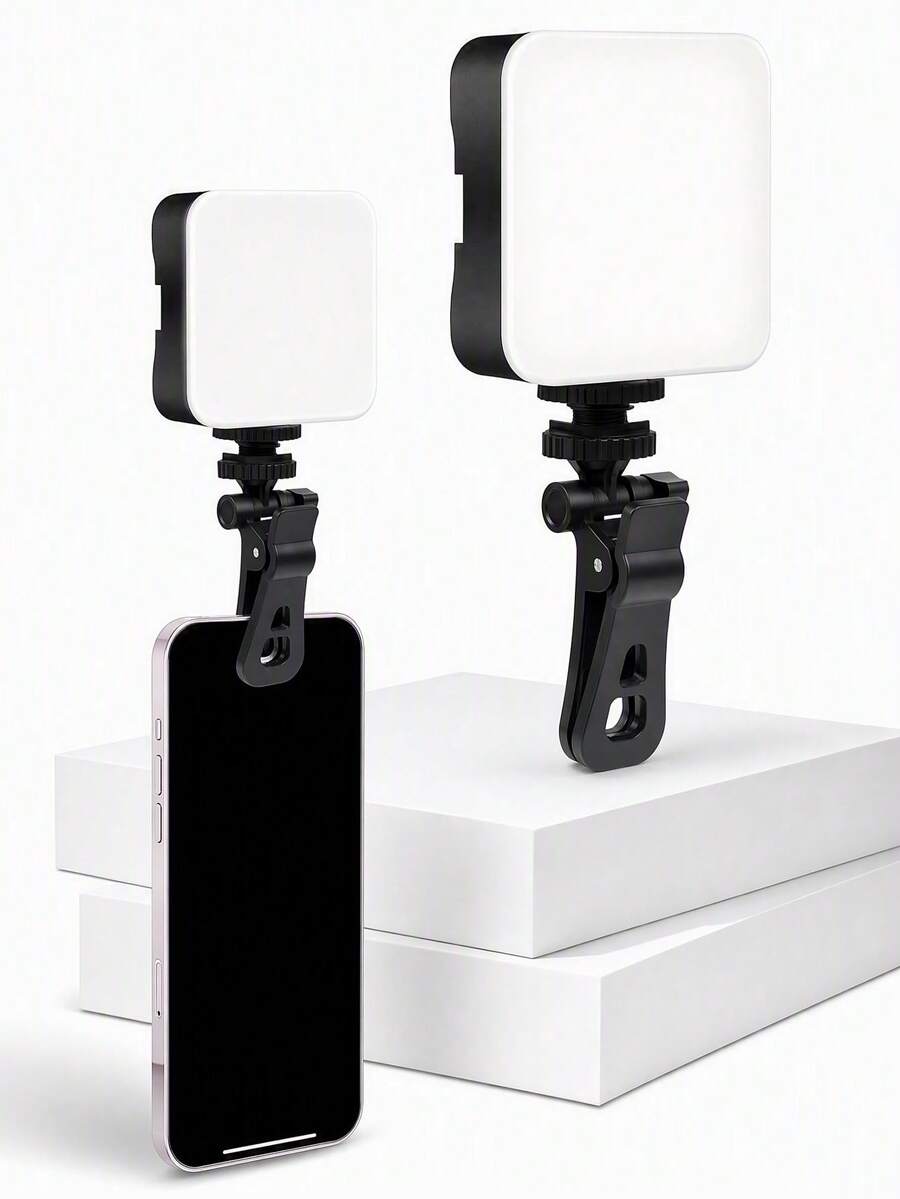 Borriig 1pc Portable Mini Clip-On Selfie Ring Light, Adjustable LED Video Light For Camera And Camcorder Vlogging, Suitable For Photo Selfie, Video Recording, Zoom Meeting, Interview, Live Streaming, Vlog, Family Gathering, Christmas Party, Handheld Selfie, Outdoor Activities - Mini Clip Light - View 1