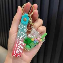 1pc Holiday Creative Milk Tea Cup Keychain Gift Bag Accessory Small Pendant Decoration, Suitable For Car Keys, Backpack Decoration, Couple Gifts - Multicolor - View 12