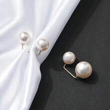 3/6/12/15Pcs Faux Pearl Waist Buckle, Jeans Waist Adjuster, Skirt/Clothing Waist Buckle, Collar Anti-Exposure Button - Multicolor - View 10