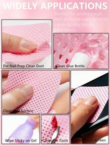 Lint-Free Nail Polish Remover Pads - Acetone-Resistant Nail Prep And Gel Nail Polish Removal Pads, Suitable For Eyelash Extensions, Waterless Manicure Cleaning, For Salon And Home Use - Multicolor - View 7