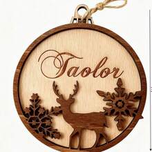 Creative Wooden Snowflake Hook Pendant, Wooden Handmade Craft, Christmas Holiday Home Decor - A - View 1