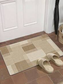 1pc Minimalist Geometric Line Print Pattern, Simple Long Strip Rug Mat, Easy To Clean Long Strip Runner Carpet, Suitable For Kitchen, Dining Room, Hallway, Corridor And Other Indoor Spaces, All Season Use - Khaki - View 15