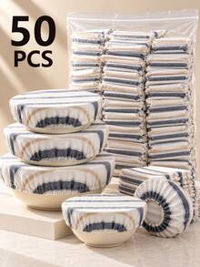 50pcs Set Bowl Covers Food Covers, Halloween, Christmas Sourdough Bread Fermentation Lids, Suitable For 8-12 Inch Bowls, Washable Dough Fermentation Pads, Home Baking Kitchen Refrigerator Fresh-Keeping Box Lids, Suitable For Food, Fruit, Leftovers - Multicolor - View 1