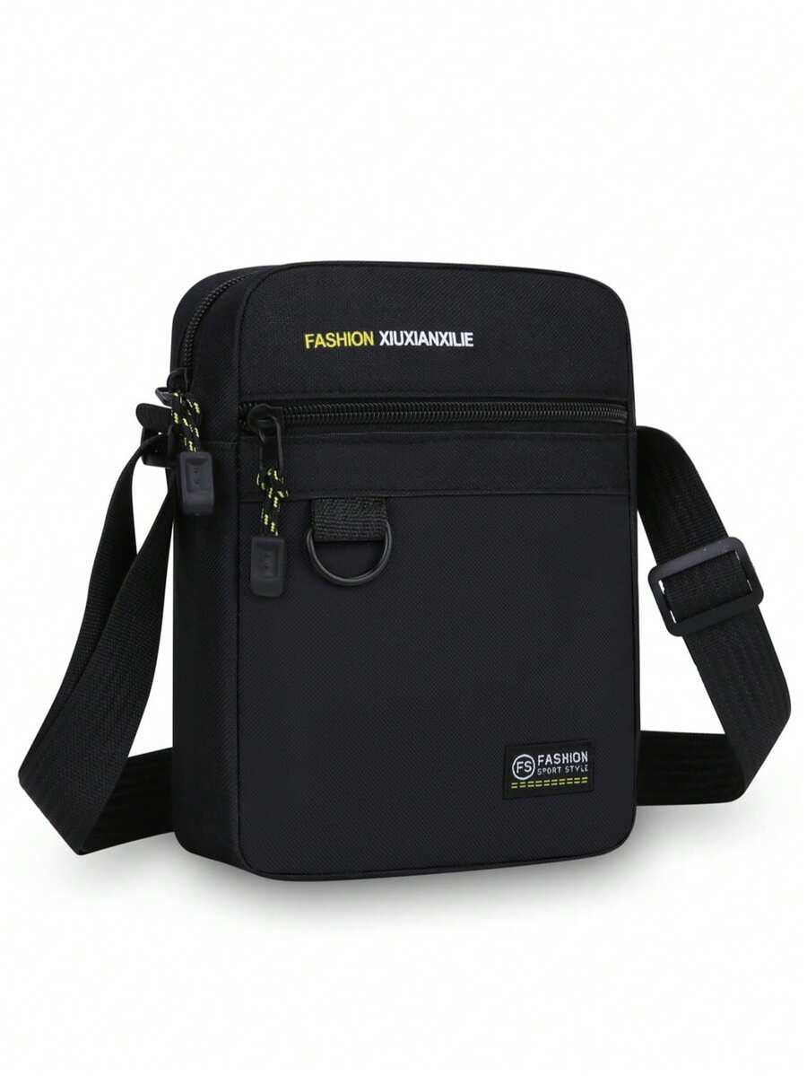 Men's Minimalist Oxford Cloth Crossbody Bag, Lightweight Multi-Compartment One Shoulder Small Bag, Casual Commute Phone Pouch, Durable Outdoor Travel Mini Sling Bag