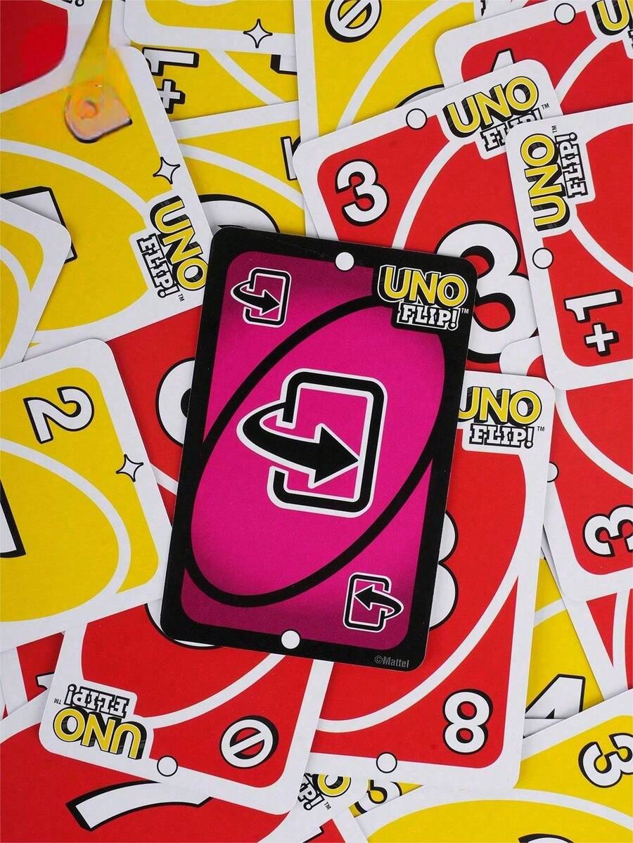1pc Double-Sided Flipping Playing Cards, Multiplayer Tabletop Game, Party Entertainment Game, Outdoor Travel Game, Family Interactive Game, Casual Strategy Game, Gathering Activity Game - Multicolor - View 1