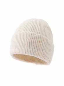1pc Women's Fashion Versatile Colorful Sheer Knit Beanie Hat, Warm Woolen Cap For Autumn/Winter Daily Wear And Outfits - A - View 3