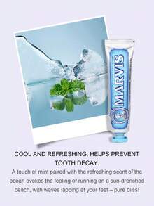 Marvis Aquatic Mint 牙膏 25ml，海洋靈感酷涼薄荷口味，含氟，日常琺瑯質護理，美白，幫助清潔牙垢，長效清新口氣，義大利奢華牙膏，適合日常口腔護理 - 水生薄荷 25ml - 查看 7