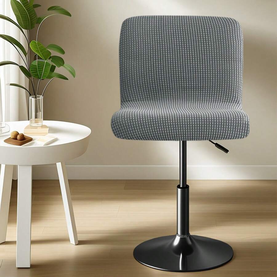 1pc/2pcs Solid Color Elastic Fleece Low Back Chair Cover, Universal Dust-Proof Stretch Chair Slipcover Suitable For Hotel Restaurant Reception Swivel Chair - Chair Cover - View 1