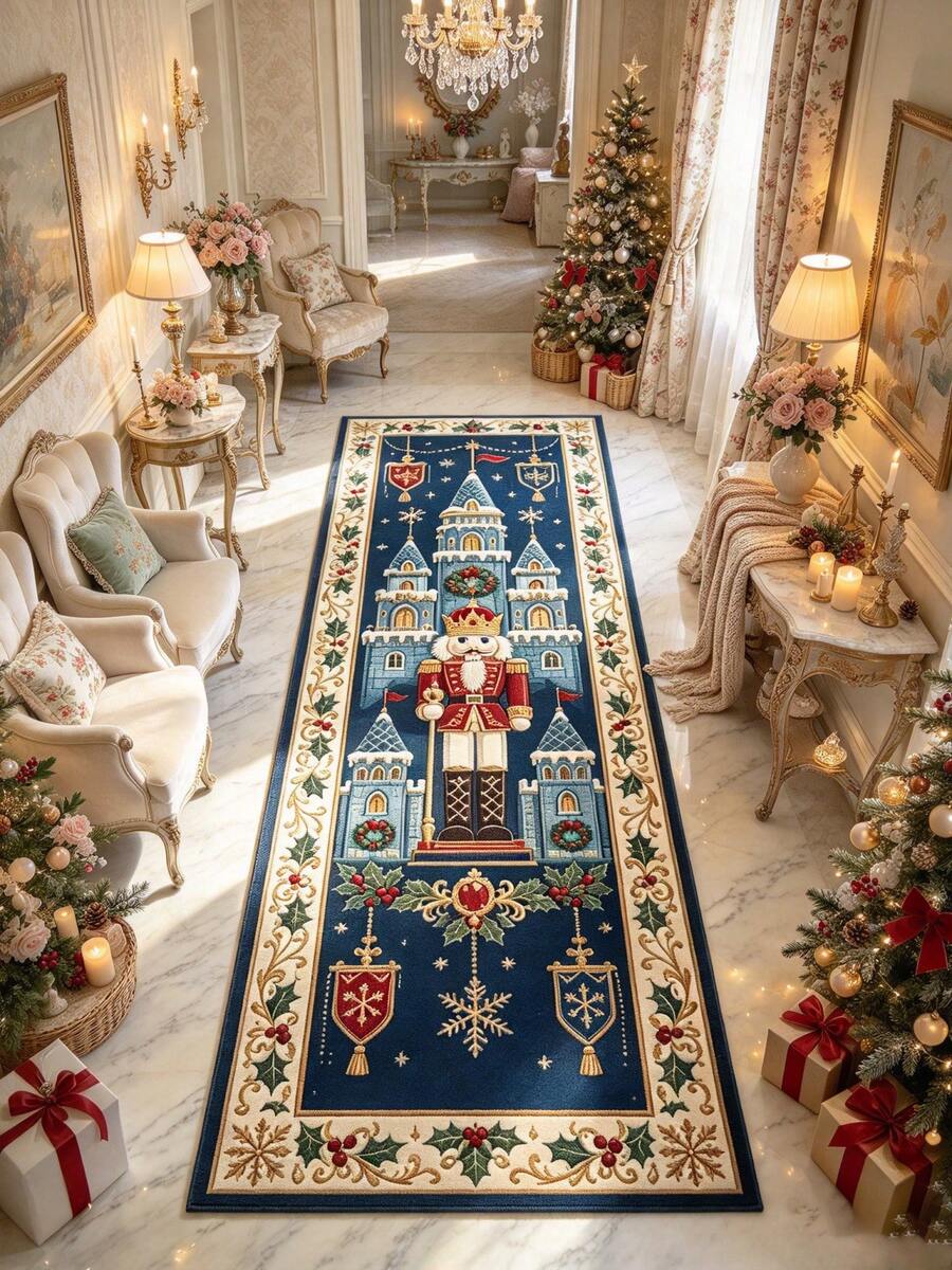 1pc Christmas Nutcracker Doormat, Christmas Gift, Hallway Runner Rug, Area Rug, Home Decor, Living Room Area Rug, Living Room Home Decor, Room Decor, Washable Rug - Multicolor - View 1