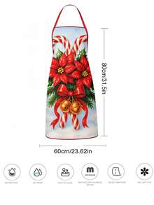 4 cái/2 cái tạp dề bếp in họa tiết Giáng Sinh, kẹo gậy mùa đông, bánh gừng, hoa trạng nguyên, nơ và quả holly, tạp dề đeo cổ, chất liệu polyester chống bám bẩn, trang trí tiệc tối Giáng Sinh, quà tặng lễ hội cho phụ nữ - Nhiều màu - Xem 7