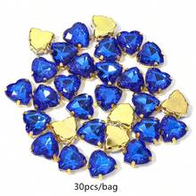 30pcs/Pack Colorful Heart-Shaped Rhinestones, 1cm/0.39in Stainless Steel Base, Heart Rhinestones, DIY Handmade Clothing, Shoes, Hats, Boxes, Packaging Decoration, Shiny Rhinestone Decoration - Heart-shaped Rhinestone - View 15