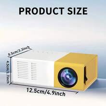 LIPETY Mini-Projektor, Film- und Videoprojektor, tragbarer 1080P HD-Projektor, kompatibel mit USB/TF-Karte, Must-haves für die Wohnung, technische Gadgets, Mini-Fernseher, coole Weihnachtsgeschenke für Frauen und Männer - Gelblich-weiß - Übersicht 8