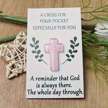 1pc Random Mixed Color Resin Cross Blessing Card, Portable Commemorative Card, Suitable For Birthday, Christmas, Family Gathering, Conveying Peace And Health Blessings, Warm New Year Gift Card For Everyone - A - View 6