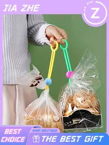 1/3/6/12 Pack Three-Color Snack Fresh-Keeping Ties, With Creative Food Sealing Buckle, Cable Organizer, Kitchen Storage And Fresh-Keeping Tool - Multicolor - View 4