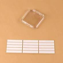 5/3/1pc Nail Art Storage Box With 75/45/15pcs Double-Sided Adhesive, Acrylic Nail Display & Storage Box, Transparent Nail Packaging Box, Suitable For Nail Salon, Room, Home, Bedroom - Clear - View 2