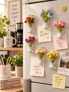 5pcs Mini Vase Magnets - 2026 New Cute Mini Fridge Magnets 3D Vase Fun Fridge Accessories Kitchen Decor (Multi-Color) Holiday Gift - Default - View 6