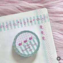 Pita Washi Seri Siput Minimalis, Gulungan Pita Dekoratif Patchwork untuk Dekorasi DIY Perencana, Pola Bintang dan Titik-titik - beraneka warna - View 6