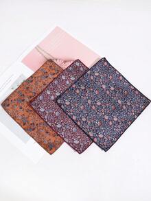 1PC Men's Fashion Exquisite Versatile Plant Vine Leaf Pattern Pocket Square Handkerchief Square Scarf Suit Pocket Square Suitable For Daily Business Party Banquet Hosting Matching - Multicolor - View 6