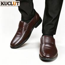 KUCLUT Men's Business Formal Shoes, Versatile Soft Sole Work Shoes, Korean Style Casual Slip-On Driving Shoes - Brown - View 7