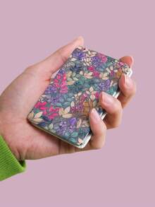 1PC British Country Style Portable Vanity Mirror, Foldable Lightweight Ultra-Thin Convenient Hand Mirror, Durable PU Leather, Suitable For Multiple Occasions And All People, Foldable Rectangular Mirror, Pocket Mirror, Fresh Floral Pattern Design, Exquisite Delicate Structure, Durable Reliable Drop-Resistant, Easy To Carry, Handheld Makeup Mirror, 180° Flip Cover, Multi-Function Mini Mirror, Compact Mirror, Mirrors, Daily, Holiday, Birthday, Valentine's Day - Multicolor - View 5