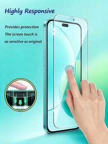 3Pcs Tempered Glass Screen Protector, Compatible With Huaweiii & Honor, P Smart P30 P20 P40 Lite Nova Y Series, HD Clear, 9H Hardness, Anti-Scratch Anti-Fingerprint Waterproof, Support Fingerprint Unlock, Bubble-Free Easy Install, Case Friendly, Durable Phone Screen Protective Film Accessories - Clear - View 6