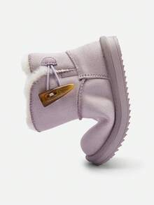 Balabala Kids' Mid-Calf Snow Boots Thick Fleece-Lined Winter Shoes For Boys & Girls - Purple - View 6