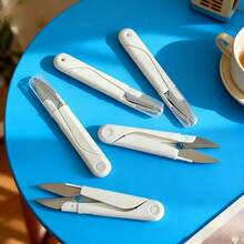 1/3/5pcs U-Shaped Household Small Scissors With Protective Cover - Stainless Steel Handmade And DIY Mini Sewing Scissors, Multi-Functional Fabric And Yarn Trimming Tool, Essential Tailoring Craft Scissors - U-shaped Scissors - View 7