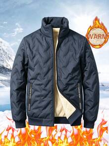 Men's Autumn/Winter Thermal Lined Grey Zipper Pocket Casual Outdoor Sports Jacket, Suitable For Hiking, Commuting, Running And Other Sports - Grey - View 2