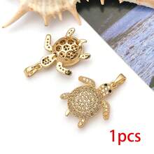 1pc 18K Gold Plated Marine Life Charms Mermaid Starfish Turtle Dolphin Shell Brass Pendants For DIY Handmade Jewelry Making Accessories - Gold - View 18