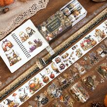 4Pcs/Set Halloween Gothic PET Washi Tape Vintage Halloween Pumpkin Pre-Cut Decorations Transparent Masking Tape For Stickers Scrapbooking Journal Diary Decoration Collage Material - Sets - View 8