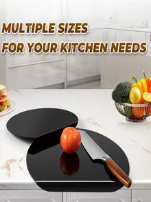 Vegetable Cutting Board, Anti-Slip Transparent Black Cutting Board With Edge, Suitable For Kitchen Countertop, Dishwasher And Kitchen Accessories (39x33cm, 3mm Thick) - Multicolor - View 12