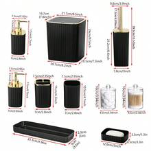 11-Piece Bathroom Accessories Set, Multi-Functional Luxury Vertical Striped Gold-Plated Light Luxury Bathroom Accessory Kit, Suitable For Home And Hotel Use - Multicolor - View 3