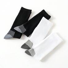 1/4/6/10 Pairs Men Cross Letter Print Mid Calf Stockings , Ribbed Knit Breathable Casual Streetwear Socks For Daily Street Wear - Multicolor - View 2