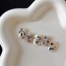 1pc/Cute Doodle Pet Nail Stickers Flat Cat Puppy Samoyed Nail Decals Minimalist Style Decoration - Multicolor - View 4