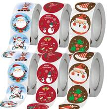 500~4500Pcs 1inch Merry Christmas Stickers Gift Tags Stickers Christmas Theme Seal Labels Stickers For DIY Gift Baking Package Envelope Stationery Decor - Multicolor - View 20
