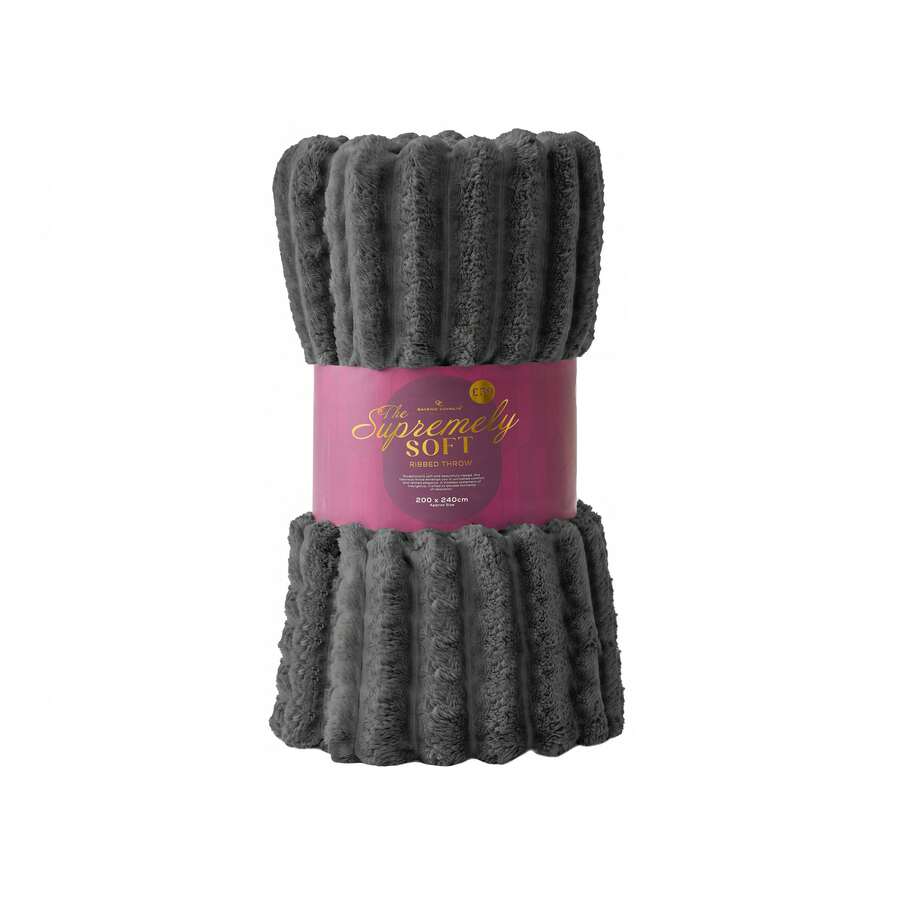 GC Gaveno Cavailia Chunky Ribbed Throw Blanket – Soft Cosy Textured Sofa & Bed Blanket, Washable Polyester Home Décor Throw