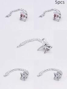 1/3/5pcs Multi-Functional Plastic & Metal Clothing And Trouser Leg Clips, Star-Shaped, Heart-Shaped, And Bow-Knot Faux Pearl Design, Non-Slip Pant Length Adjuster, Prevents Trouser Legs From Dragging On The Ground, Suitable For Jeans, - Multicolor - View 24