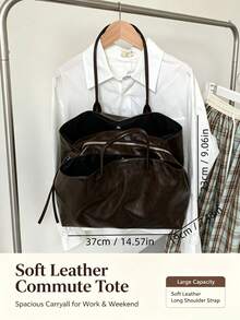 Dedoo Women Dark Brown Faux Leather Hobo Tote Bag, Multi Zipper Pockets, Double Handles, Vintage Casual Large Shoulder Bag For Commute & Shopping - Coffee - View 9