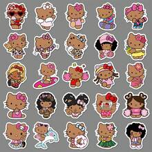 Hasbro 50pcs Sanrio Black Skin Hello Kitty Stickers Cute Sanrio KT Cat Stationery Guka Computer Planner Stickers - Multicolor - View 5