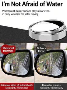 2pcs/1 Pair Car Blind Spot Mirror, 360° Adjustable Small Round Rearview Mirror, Ultra-Clear Wide Angle Reflective Blind Spot Mirror, High-Definition Auxiliary Blind Spot Mirror For Reversing - A - View 8