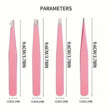 Professional Beauty Tweezers For Eyebrows, Eyelashes, Facial Hair, And Nail Art Stickers, Portable And Easy To Store, Suitable For Commercial, Home, And Travel Use - Pink - View 6