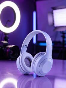 Gerripuer New Wireless Headset With Full Cover Ear Style, Extendable, Business And Mobile Phone Compatible, High Definition Call, Foldable, Hifi Deep Bass, Super Long Battery Life, Wireless Earphone - Purple - View 5